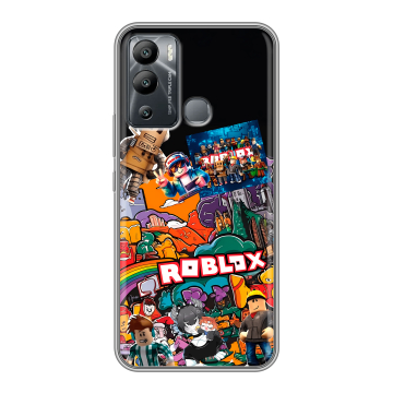 Силиконовый чехол на Infinix Hot 12i с принтом Roblox Роблокс