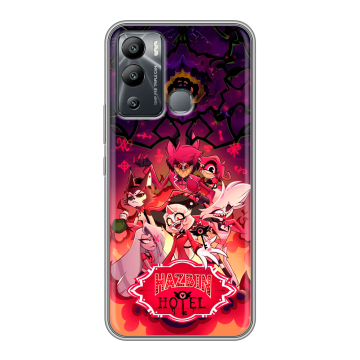 Силиконовый чехол на Infinix Hot 12i с принтом Hazbin Hotel Отель Хазбин