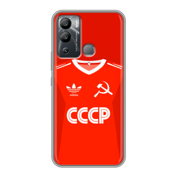 Силиконовый чехол на Infinix Hot 12i с принтом Флаг Герб СССР