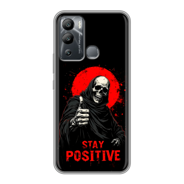 Силиконовый чехол на Infinix Hot 12i с принтом смешной скелет