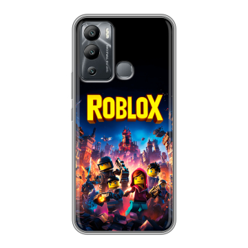 Силиконовый чехол на Infinix Hot 12i с принтом Roblox Роблокс
