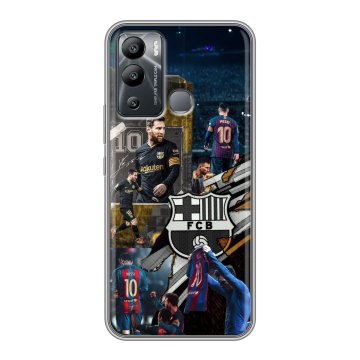Силиконовый чехол на Infinix Hot 12i с принтом Messi Barcelona