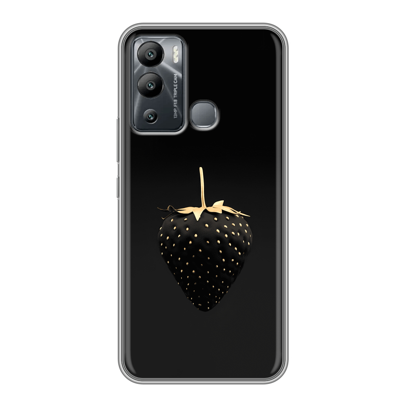 Силиконовый чехол на Infinix Hot 12i с принтом Черная клубника Силиконовый чехол на Infinix Hot 12i с принтом Черная клубника