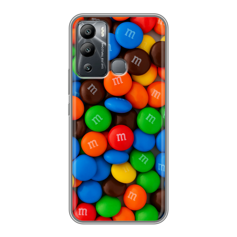 Силиконовый чехол на Infinix Hot 12i с принтом Конфеты Силиконовый чехол на Infinix Hot 12i с принтом Конфеты