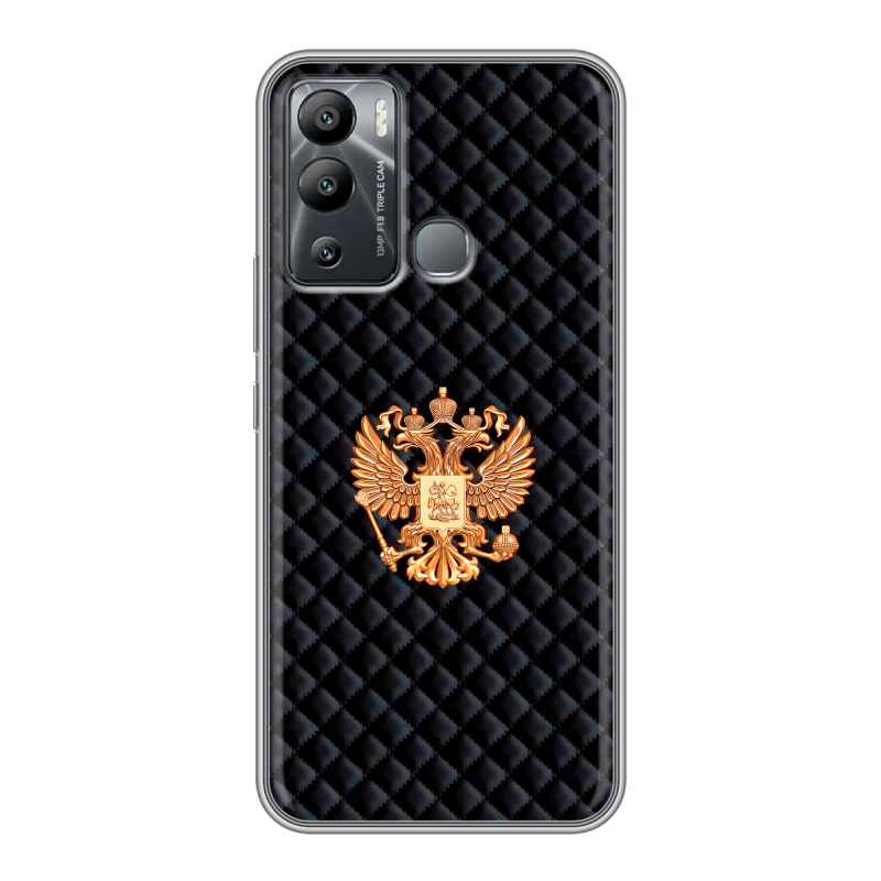 Силиконовый чехол на Infinix Hot 12i с принтом Герб России принт Силиконовый чехол на Infinix Hot 12i с принтом Герб России принт