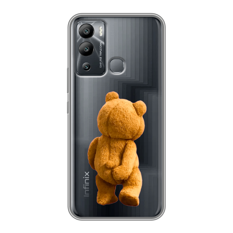 Силиконовый чехол на Infinix Hot 12i с принтом Медведь Силиконовый чехол на Infinix Hot 12i с принтом Медведь