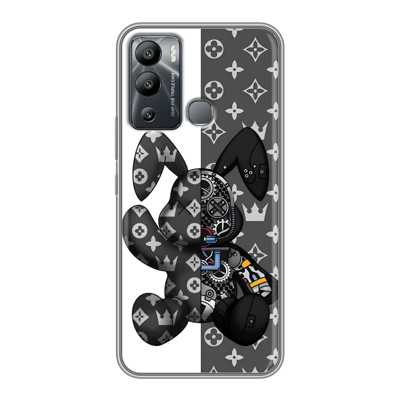 Силиконовый противоударный чехол на Infinix Hot 12i с принтом Луи робот Силиконовый противоударный чехол на Infinix Hot 12i с принтом Луи робот