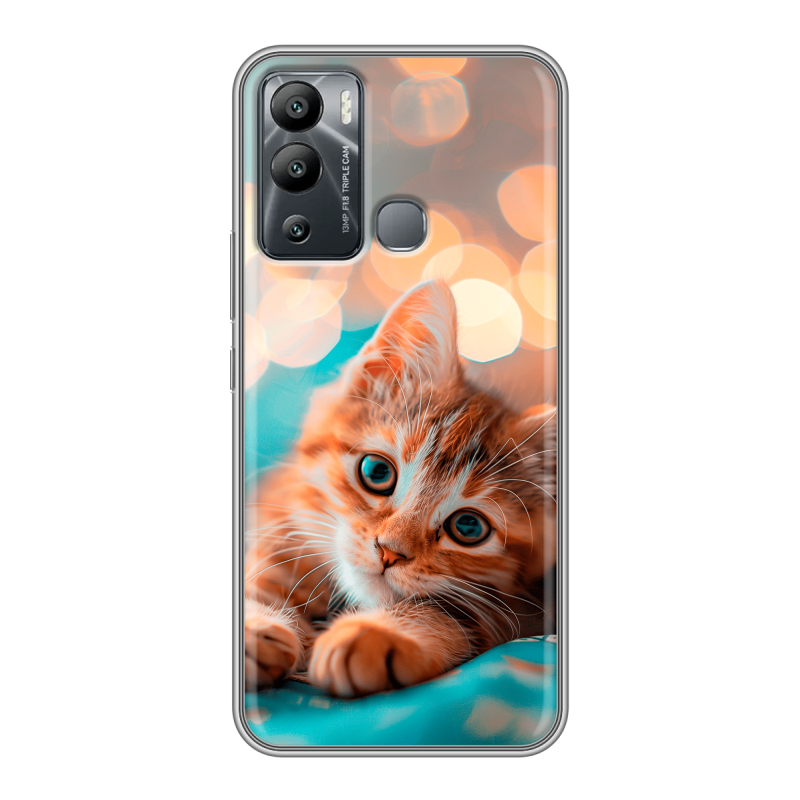 Силиконовый чехол на Infinix Hot 12i с принтом котик Силиконовый чехол на Infinix Hot 12i с принтом котик