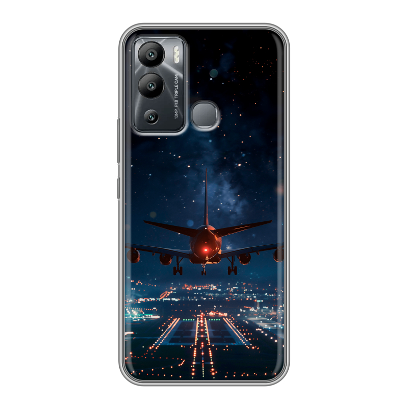 Силиконовый противоударный чехол на Infinix Hot 12i с принтом самолет Силиконовый противоударный чехол на Infinix Hot 12i с принтом самолет