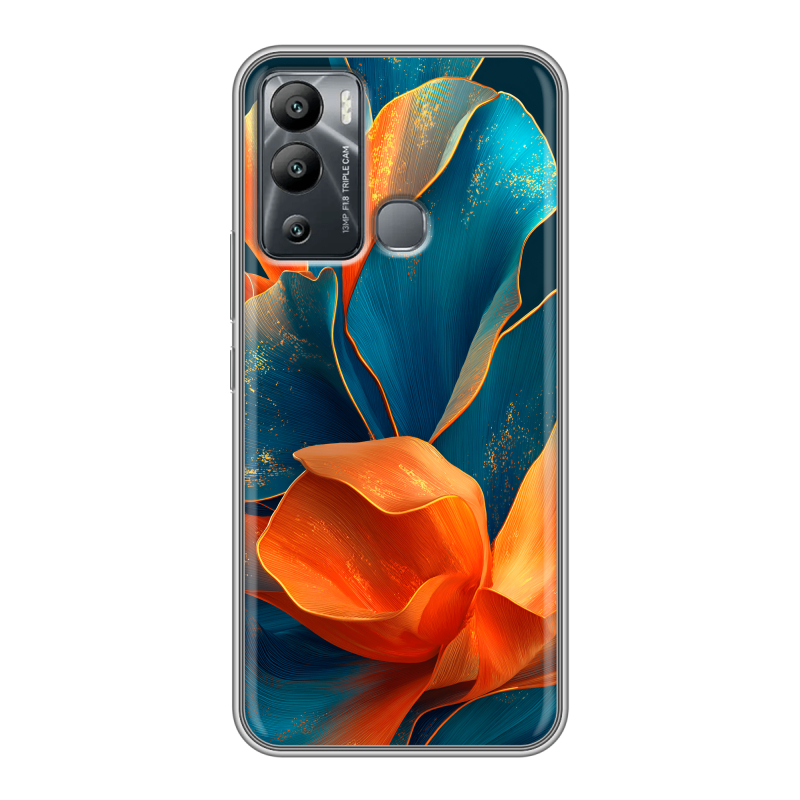 Силиконовый чехол на Infinix Hot 12i с принтом Цветы Силиконовый чехол на Infinix Hot 12i с принтом Цветы
