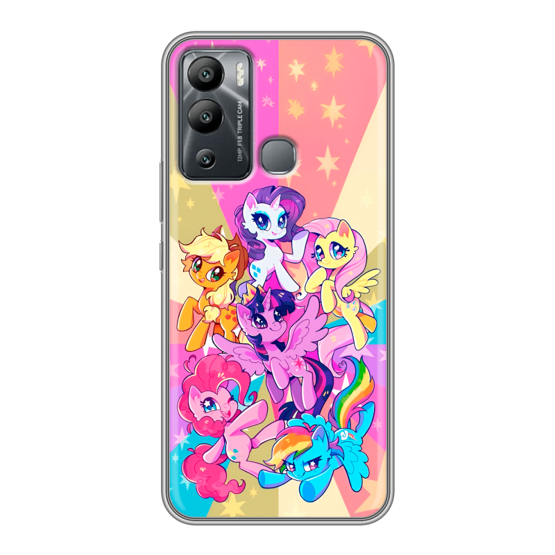 Силиконовый чехол на Infinix Hot 12i с принтом My little pony Дружба чудо Силиконовый чехол на Infinix Hot 12i с принтом My little pony Дружба чудо