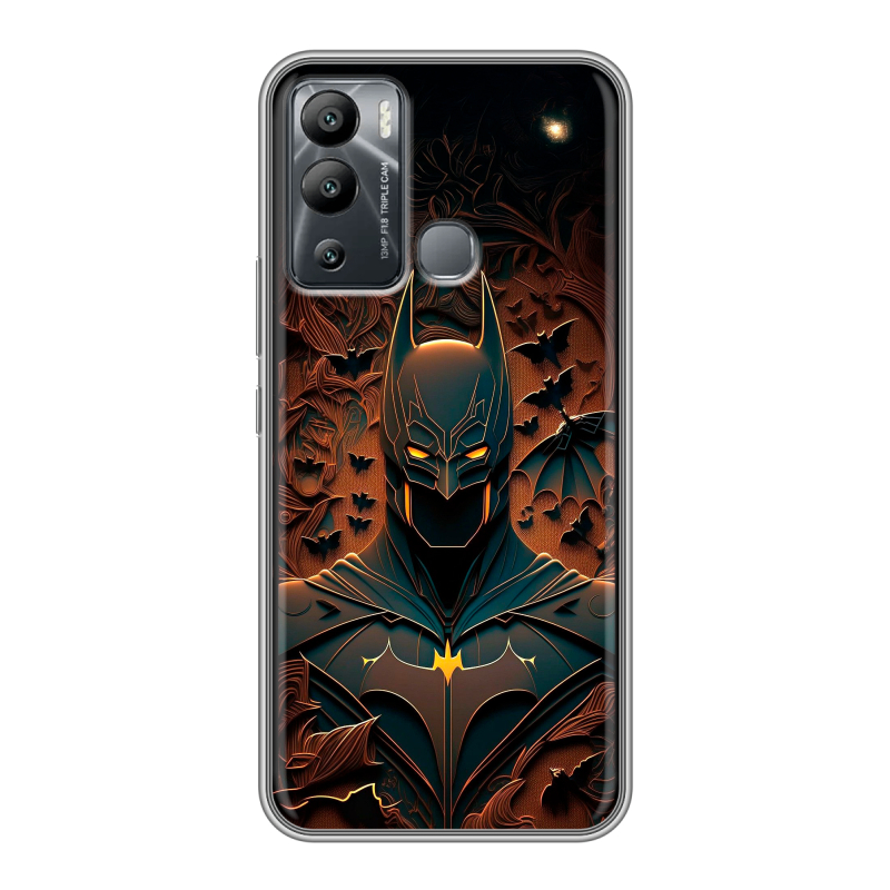 Силиконовый противоударный чехол на Infinix Hot 12i с принтом Batman Бэтмен Силиконовый противоударный чехол на Infinix Hot 12i с принтом Batman Бэтмен