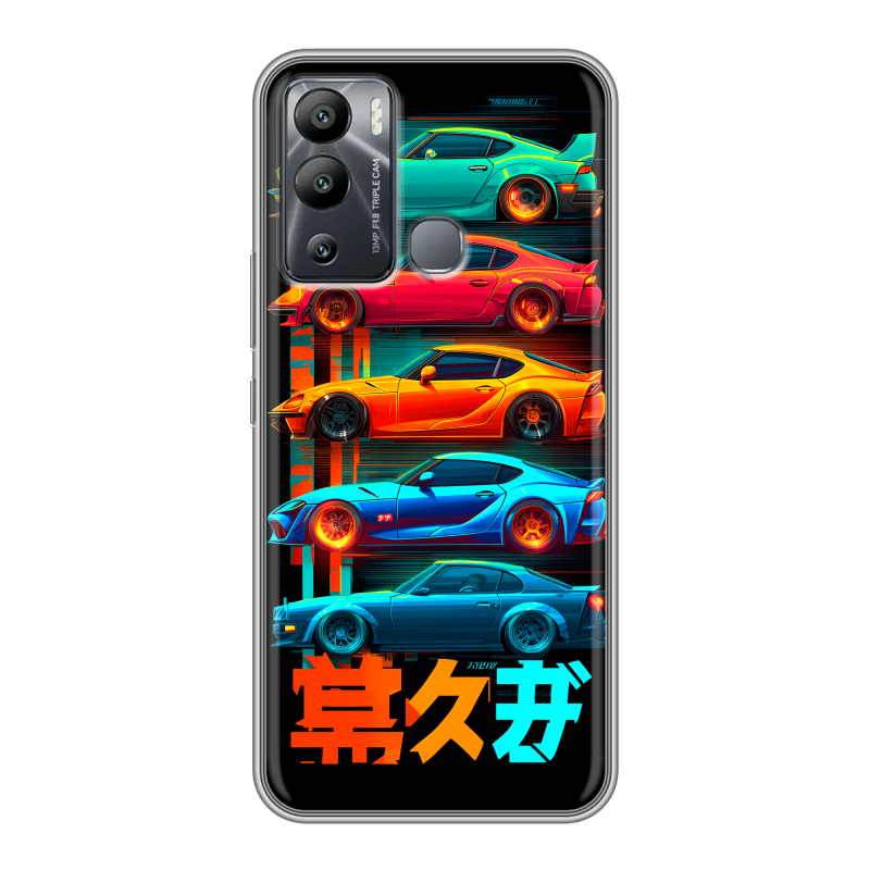 Силиконовый противоударный чехол на Infinix Hot 12i с принтом машины тачки Силиконовый противоударный чехол на Infinix Hot 12i с принтом машины тачки