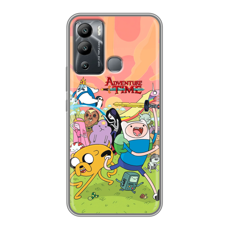 Силиконовый чехол на Infinix Hot 12i с принтом Adventure time Время приключений Силиконовый чехол на Infinix Hot 12i с принтом Adventure time Время приключений