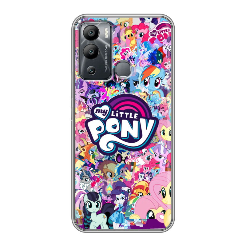 Силиконовый чехол на Infinix Hot 12i с принтом My little pony Дружба чудо Силиконовый чехол на Infinix Hot 12i с принтом My little pony Дружба чудо