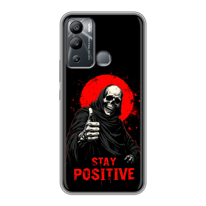 Силиконовый чехол на Infinix Hot 12i с принтом смешной скелет Силиконовый чехол на Infinix Hot 12i с принтом смешной скелет