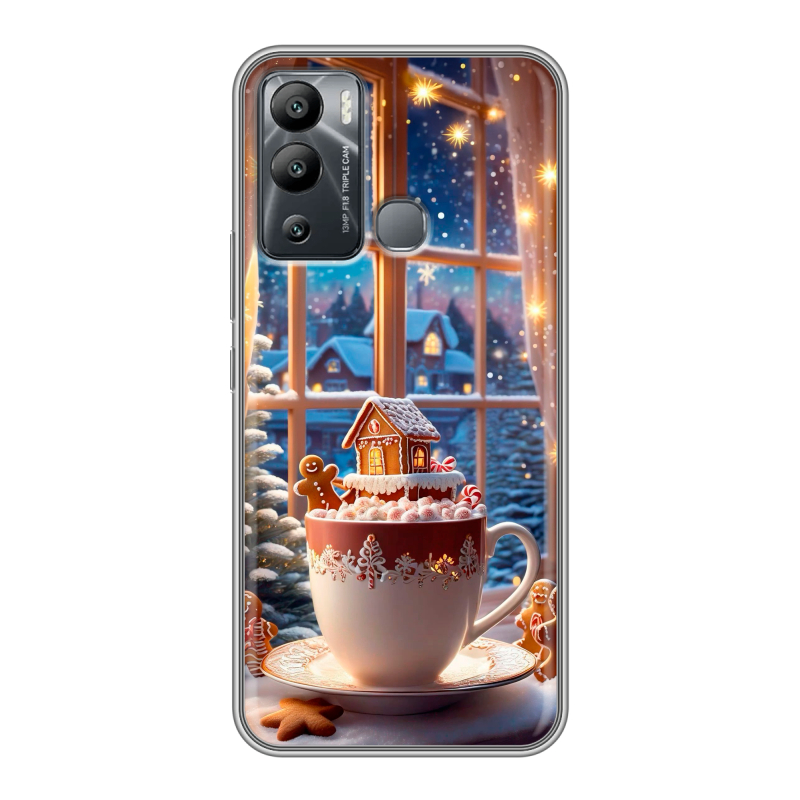 Силиконовый чехол на Infinix Hot 12i с принтом Новый год Силиконовый чехол на Infinix Hot 12i с принтом Новый год