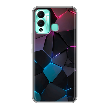 Силиконовый противоударный чехол на Infinix Hot 12 Play с принтом Геометрия неона