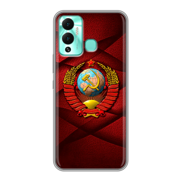 Силиконовый противоударный чехол на Infinix Hot 12 Play с принтом Герб СССР