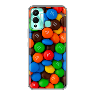 Силиконовый противоударный чехол на Infinix Hot 12 Play с принтом Конфеты