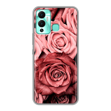 Силиконовый противоударный чехол на Infinix Hot 12 Play с принтом Цветы розы