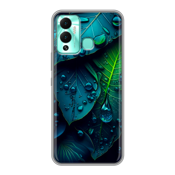 Силиконовый противоударный чехол на Infinix Hot 12 Play с принтом Листья