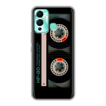 Силиконовый противоударный чехол на Infinix Hot 12 Play с принтом Кассета