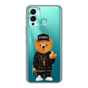 Силиконовый противоударный чехол на Infinix Hot 12 Play с принтом Плюшевый медведь