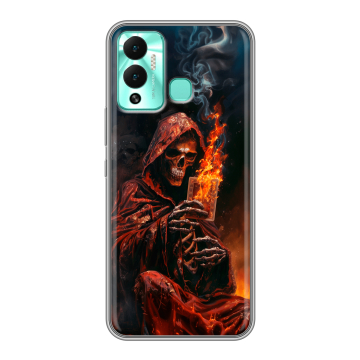 Силиконовый противоударный чехол на Infinix Hot 12 Play с принтом Скелет и карты