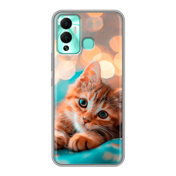Силиконовый противоударный чехол на Infinix Hot 12 Play с принтом котик
