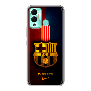 Силиконовый противоударный чехол на Infinix Hot 12 Play с принтом Барселона Barcelona