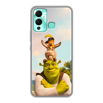 Силиконовый противоударный чехол на Infinix Hot 12 Play с принтом Шрек Shrek