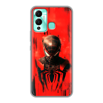 Силиконовый противоударный чехол на Infinix Hot 12 Play с принтом человек паук spiderman
