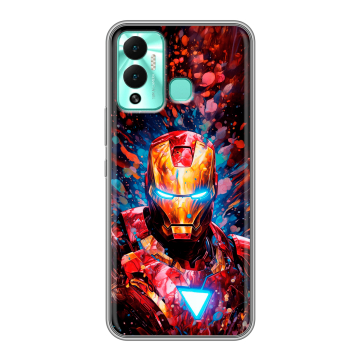 Силиконовый противоударный чехол на Infinix Hot 12 Play с принтом Железный человек Ironman