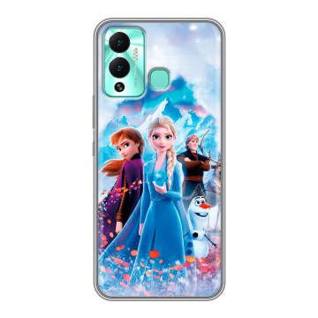 Силиконовый противоударный чехол на Infinix Hot 12 Play с принтом Холодное сердце Frozen