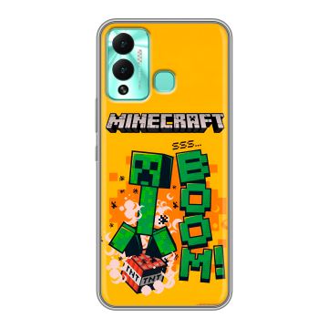 Силиконовый противоударный чехол на Infinix Hot 12 Play с принтом Майнкрафт Minecraft