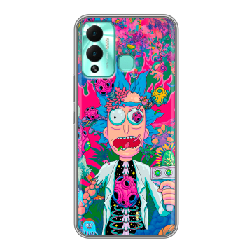 Силиконовый противоударный чехол на Infinix Hot 12 Play с принтом Рик и Морти Rick Morty