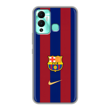 Силиконовый противоударный чехол на Infinix Hot 12 Play с принтом Барселона Barcelona