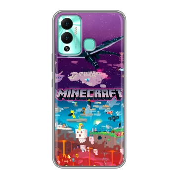 Силиконовый противоударный чехол на Infinix Hot 12 Play с принтом Майнкрафт Minecraft