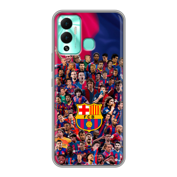 Силиконовый противоударный чехол на Infinix Hot 12 Play с принтом Барселона Barcelona