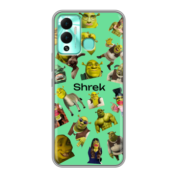 Силиконовый противоударный чехол на Infinix Hot 12 Play с принтом Шрек Shrek