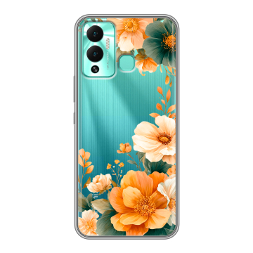 Силиконовый противоударный чехол на Infinix Hot 12 Play с принтом Цветы принт