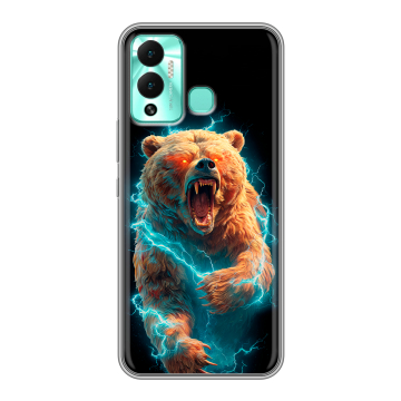 Силиконовый противоударный чехол на Infinix Hot 12 Play с принтом Медведь