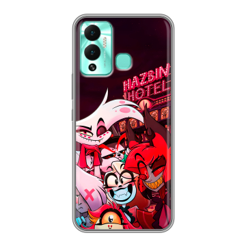 Силиконовый противоударный чехол на Infinix Hot 12 Play с принтом Hazbin Hotel Отель Хазбин