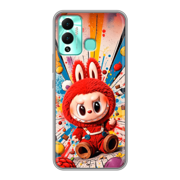 Силиконовый противоударный чехол на Infinix Hot 12 Play с принтом Labubu Лабубу