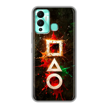 Силиконовый противоударный чехол на Infinix Hot 12 Play с принтом Squid Game Игра кальмара