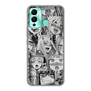 Силиконовый противоударный чехол на Infinix Hot 12 Play с принтом Ahegao Ахегао Аниме