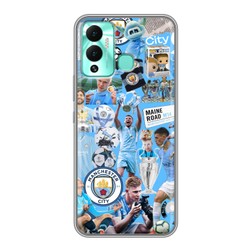 Силиконовый противоударный чехол на Infinix Hot 12 Play с принтом Man City Манчестер Сити