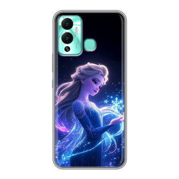 Силиконовый противоударный чехол на Infinix Hot 12 Play с принтом Холодное сердце Frozen