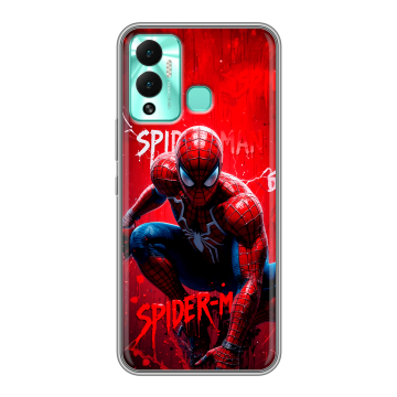 Силиконовый противоударный чехол на Infinix Hot 12 Play с принтом Spiderman Человек паук